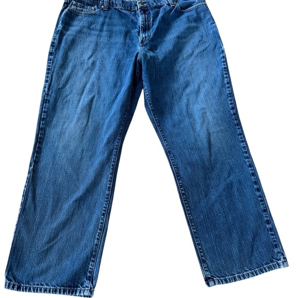 L.L. Bean Natural Fit Straight Leg Blue Jeans 100% Cotton Comfy Mens Size 42x30 - Picture 2 of 4